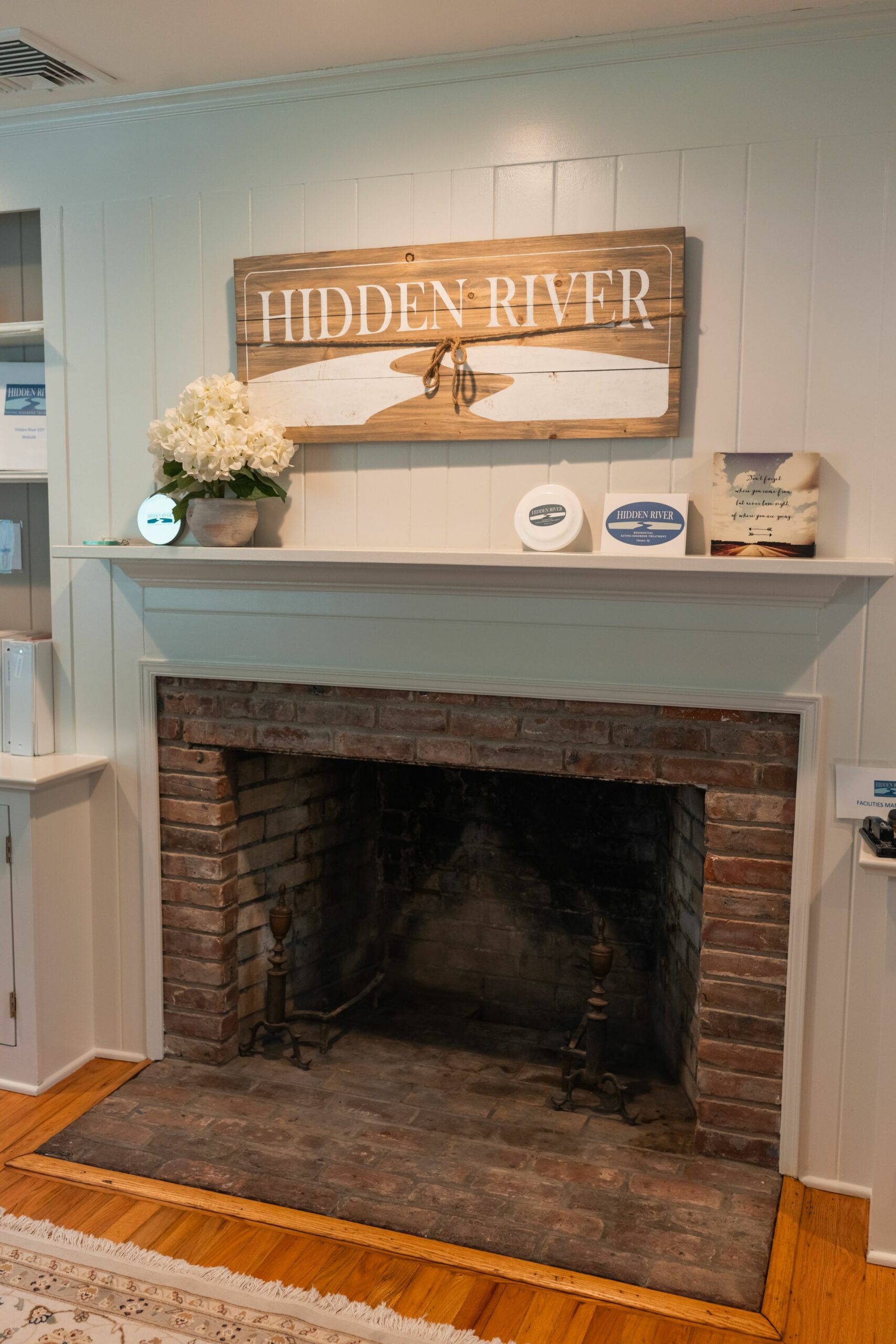 fireplace and mantle | Hidden River residential eating disorder