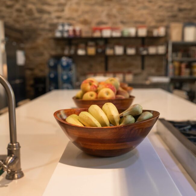 kitchen counter with bananas and apples | Hidden River residential eating disorder treatment center