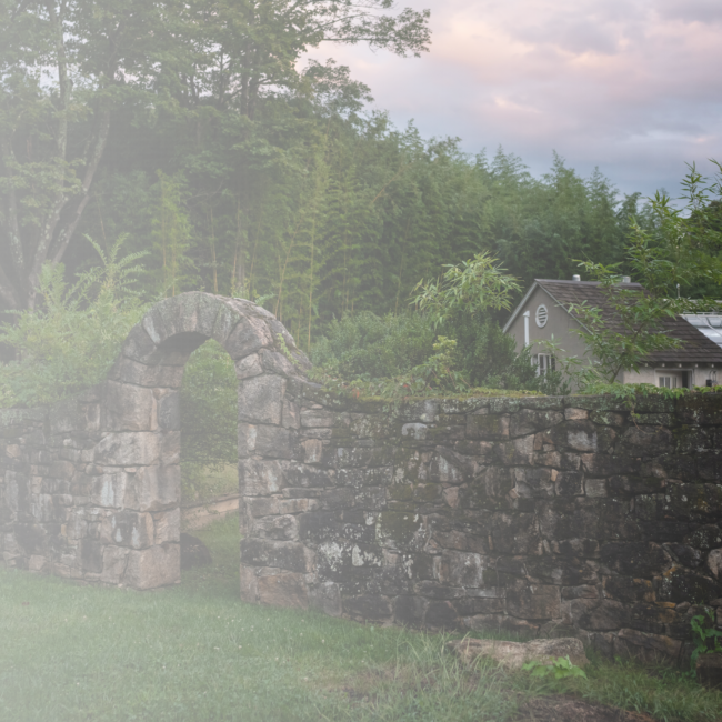 stone wall on Hidden River grounds | hiddenriverhealing.com