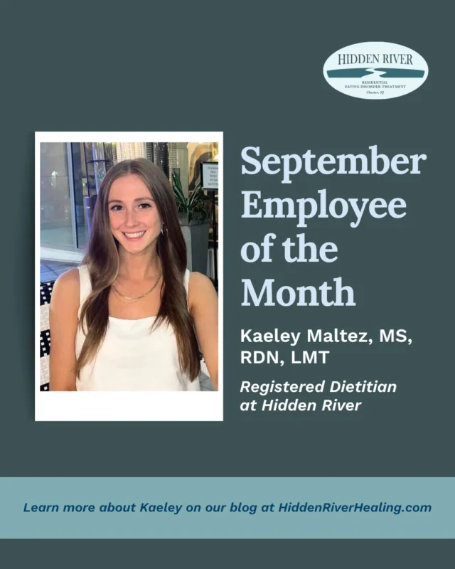 We’re excited to celebrate Kaeley Maltez, Registered Dietitian at Hidden River, as our September Employee of the Month!

Kaeley is passionate about helping others build a healthy relationship with food and says, “Achieving my Registered Dietitian credential allows me to follow through with my dream of serving others.” She loves connecting with patients and supporting them as they navigate the pressures of diet culture.

We’re so grateful for all she brings to our team! 💙

#edrecovery #edtreatment #hiddenrivertx